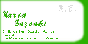 maria bozsoki business card